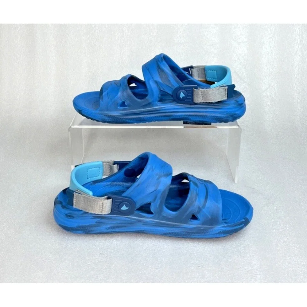 Rugged Shark Adventure Trail Blue Sandals Floatable Washable Boys Size 3 NEW